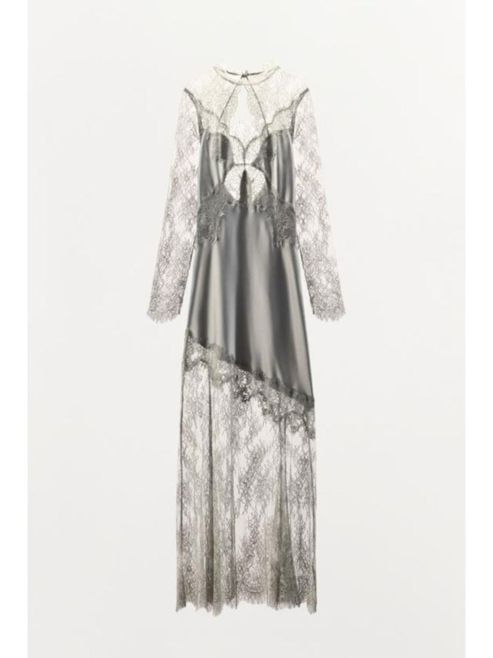 ZARA ZW COLLECTION SATIN EFFECT LACE DRESS